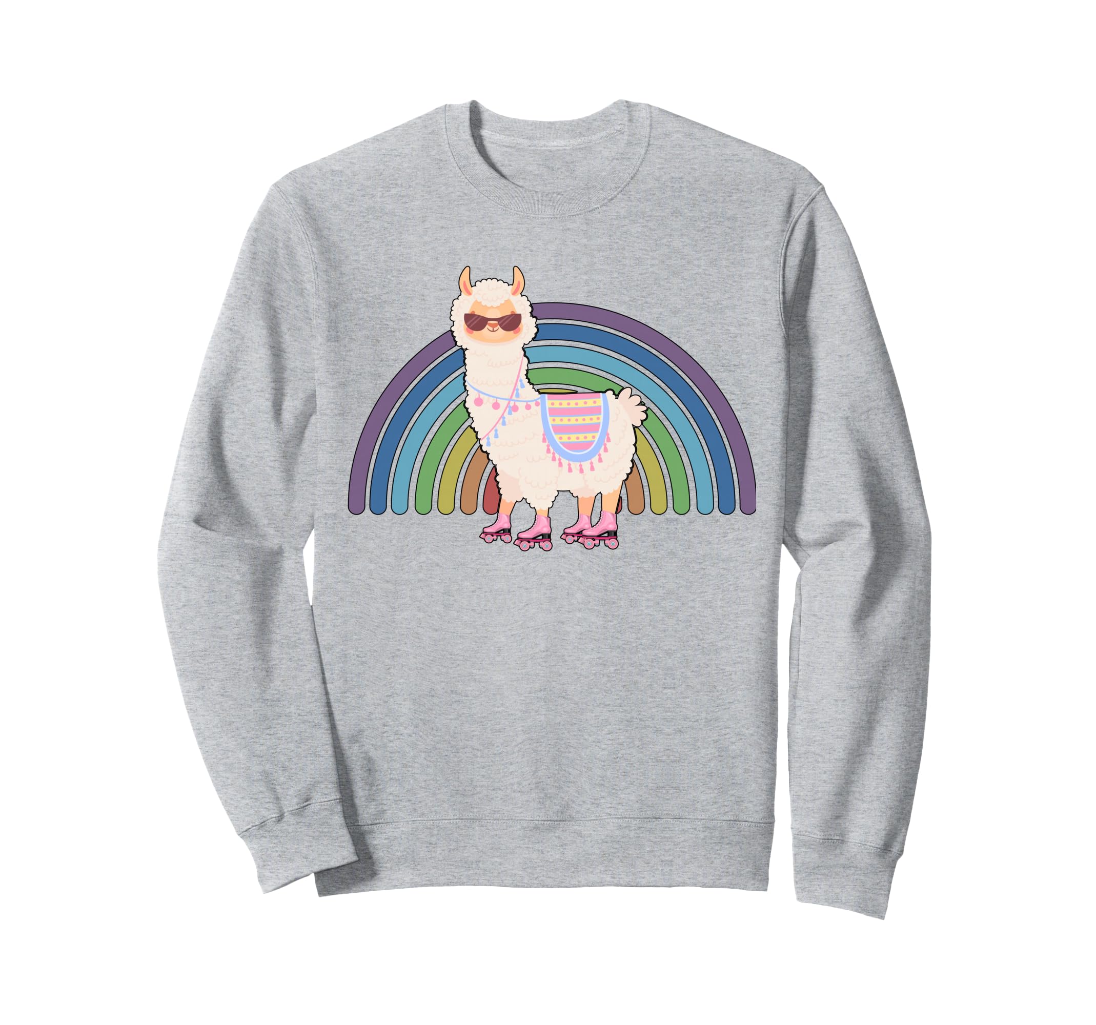 Llama Roller Skate Funny 70S 80S Sweatshirt - Trendy Graphic for Adults - T-Shirt, Sweatshirt, Hoodie