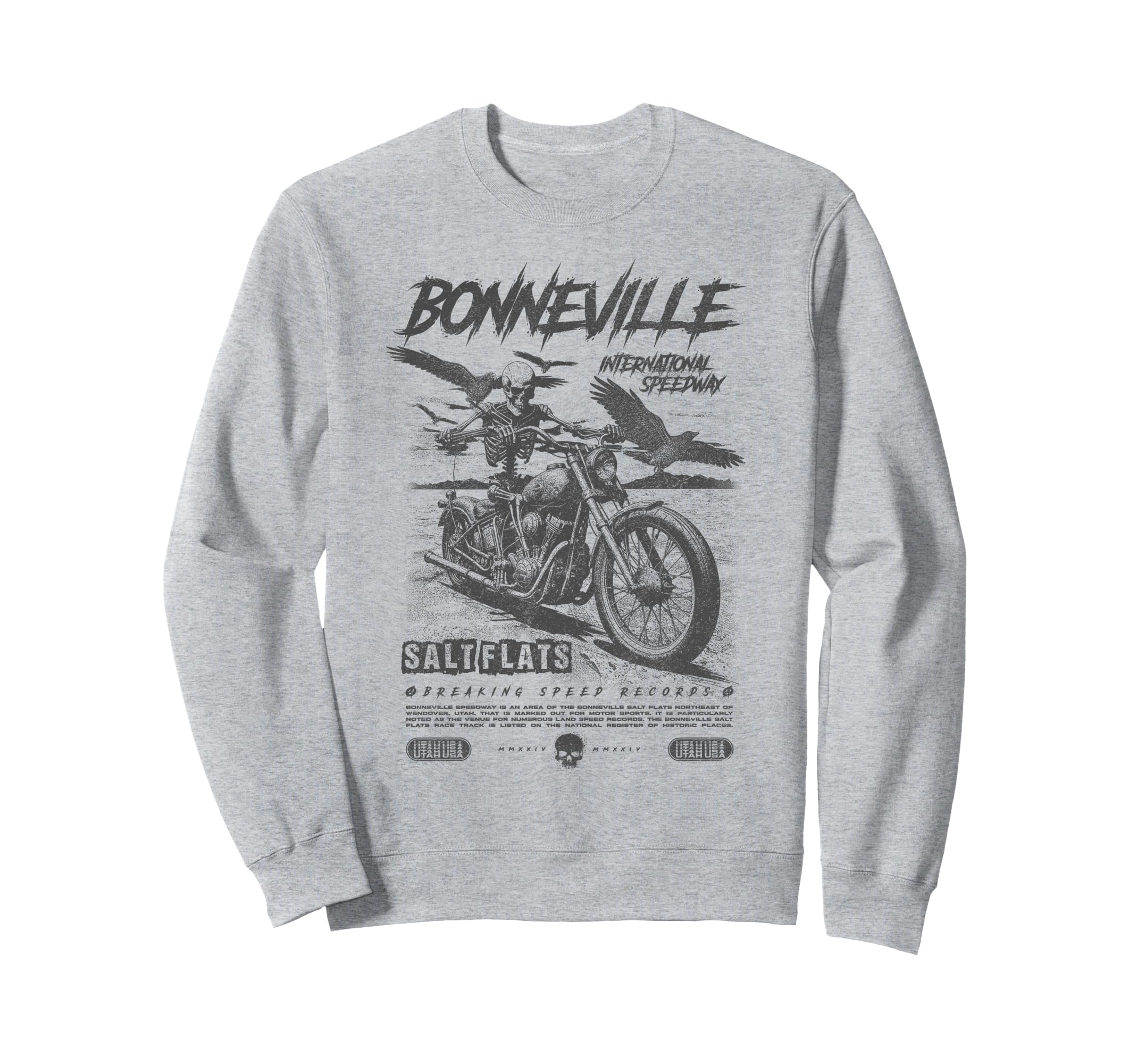 Bonneville Salt Flats Motorcycle Sweatshirt - Trendy Graphic for Adults - T-Shirt, Sweatshirt, Hoodie