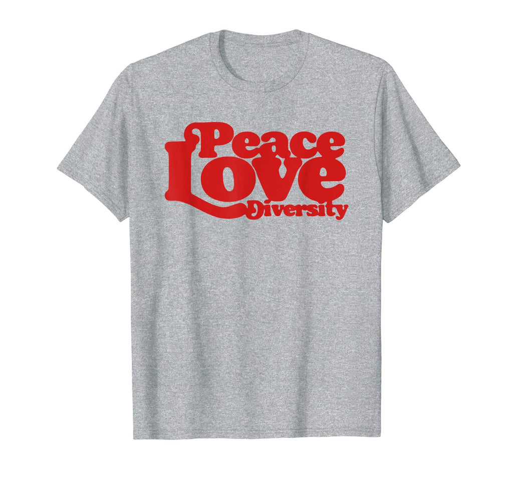 Peace Love Diversity Typography 60S T-Shirt - Minimalist Print Men Women - T-Shirt, Sweatshirt, Hoodie