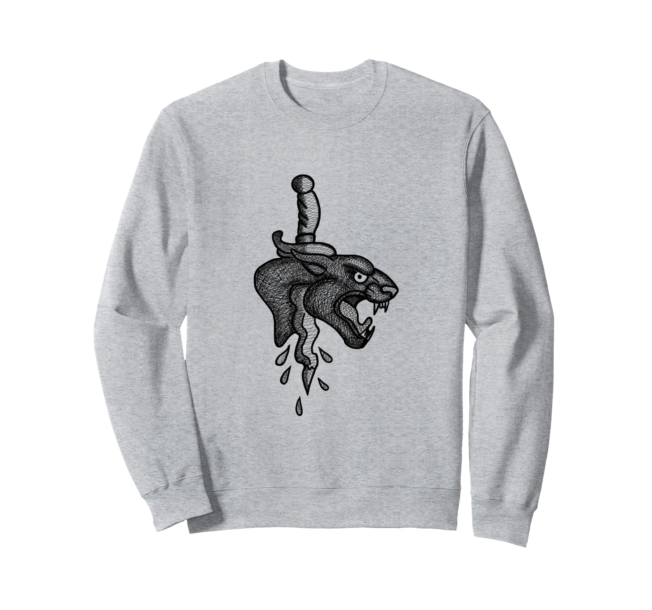 Panther Flash Tattoo Art Hatching Sweatshirt - Graphic Print Men Women - T-Shirt, Sweatshirt, Hoodie