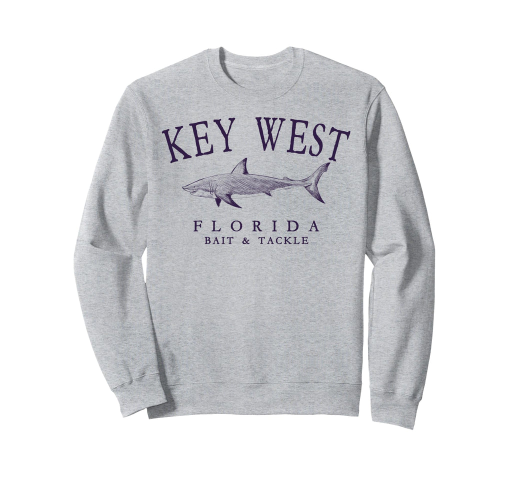 Key West Florida Shark Arched Sweatshirt - Novelty Apparel for Adults - T-Shirt, Sweatshirt, Hoodie