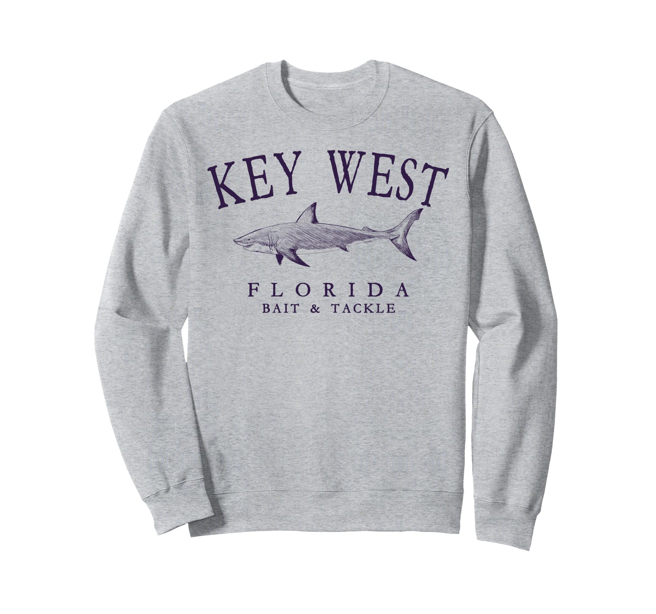 Key West Florida Shark Arched Sweatshirt - Novelty Apparel for Adults - T-Shirt, Sweatshirt, Hoodie
