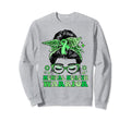Groovy Messy Bun Leopard Green Sweatshirt - Custom Art Print for Adults - T-Shirt, Sweatshirt, Hoodie