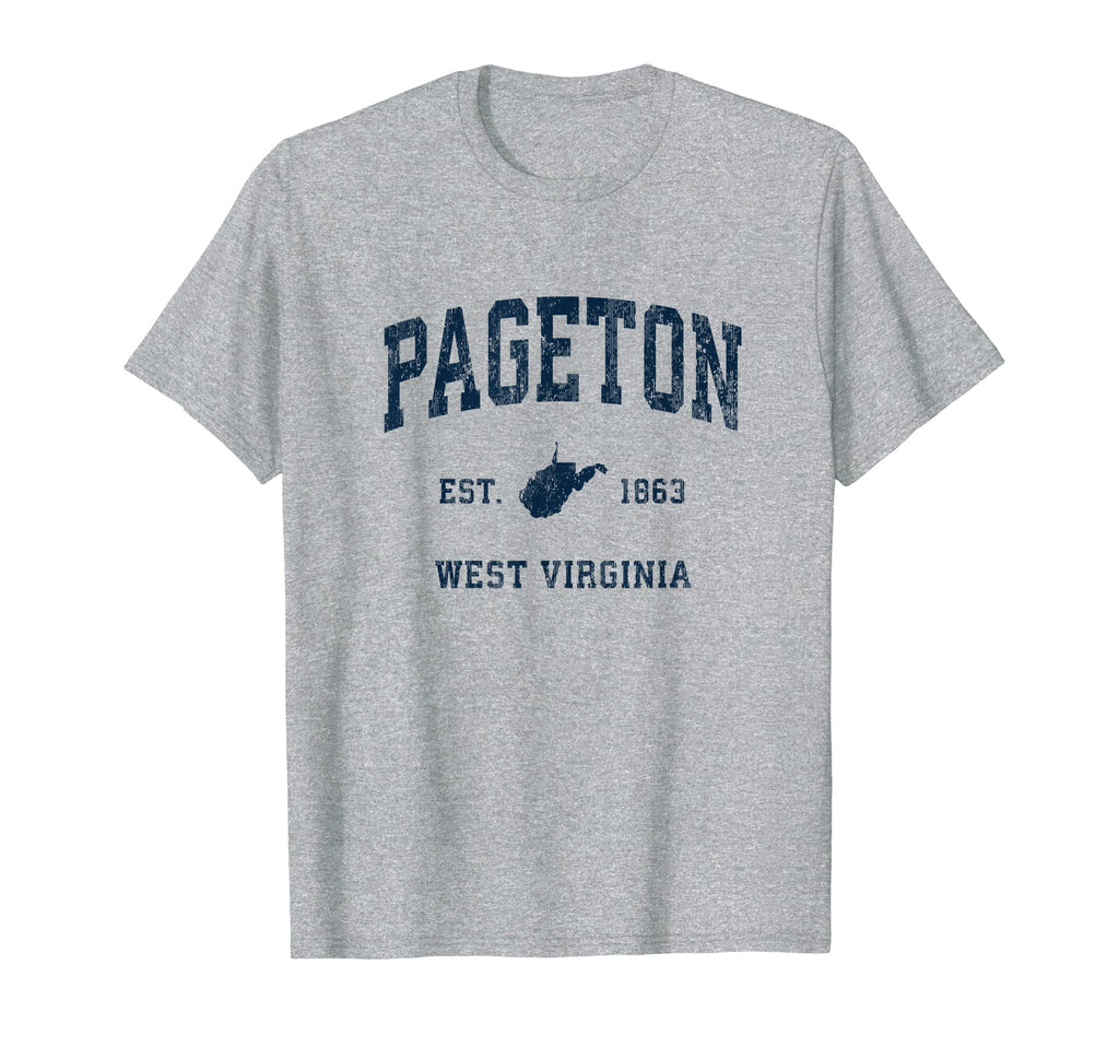 Pageton West Virginia Wv Athletic Navy T-Shirt - Graphic Print for Adults - T-Shirt, Sweatshirt, Hoodie