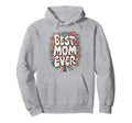 Best Mom Floral Typography Groovy Hoodie - Aesthetic Graphic Men Women - T-Shirt, Sweatshirt, Hoodie