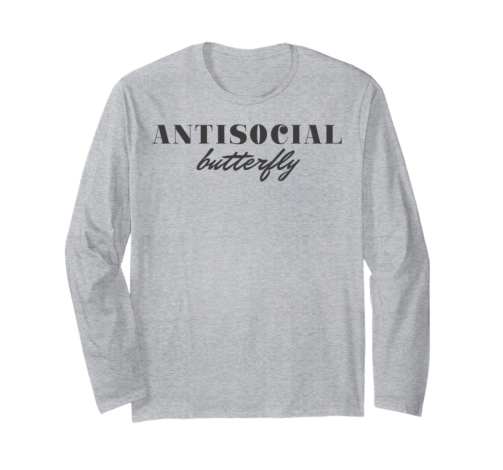 Antisocial Butterfly Text T-Shirt - Minimalist Print Unisex - T-Shirt, Sweatshirt, Hoodie