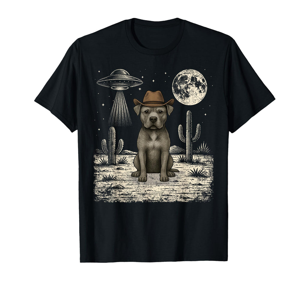 Funny Pit Bull Cowboy Western T-Shirt - Casual Everyday Wear for Adults - T-Shirt, Sweatshirt, Hoodie