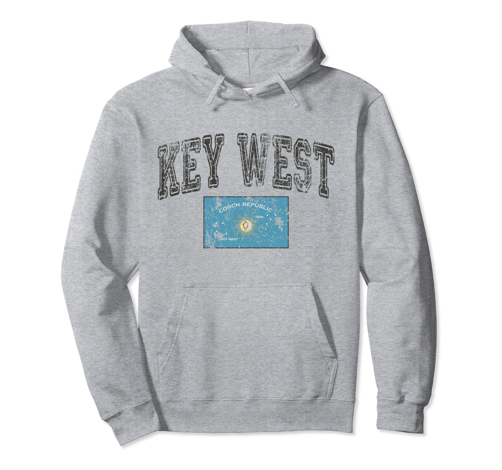 Key West Flag Florida Keys Us City Hoodie - Aesthetic Graphic for Adults - T-Shirt, Sweatshirt, Hoodie