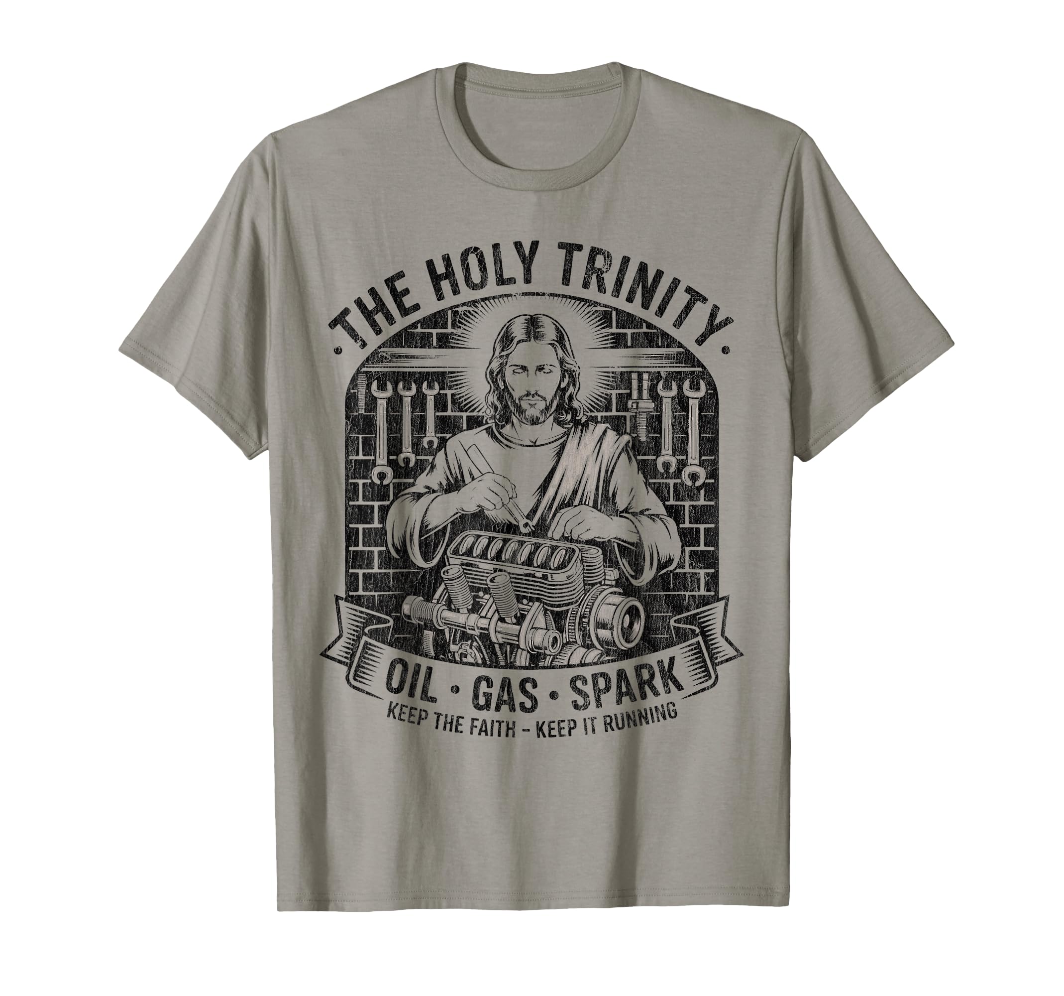 Holy Trinity Oil Gas Spark Funny T-Shirt - Fun Novelty Design Unisex - T-Shirt, Sweatshirt, Hoodie