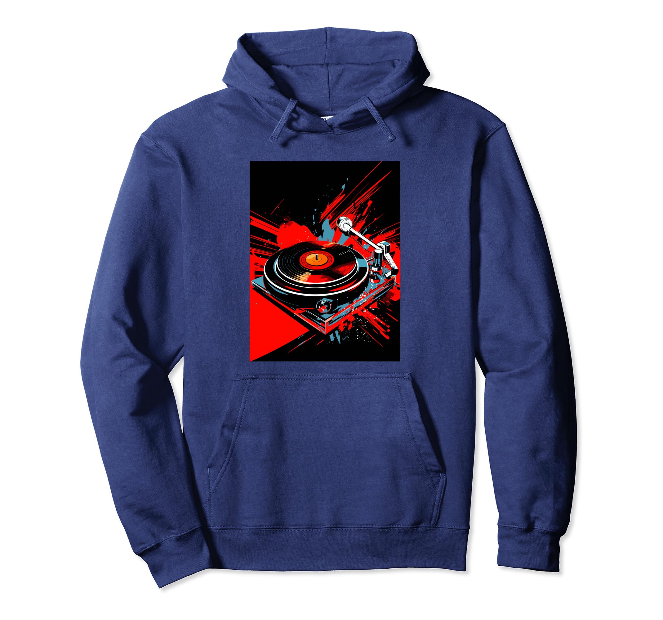 Vinyl Record Player Dj Music Hoodie - Fun Novelty Design Unisex - T-Shirt, Sweatshirt, Hoodie