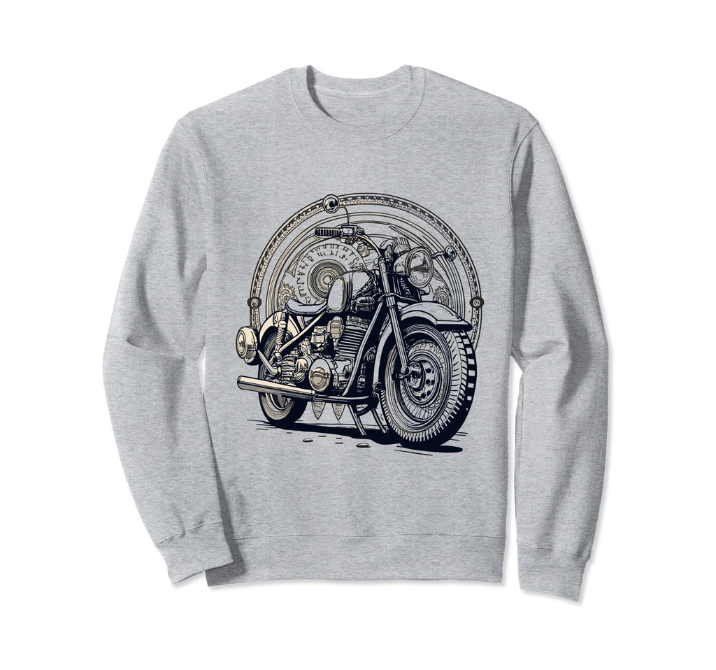 Nostalgic Ride Motorcycle Sweatshirt - Unique Graphic Men Women - T-Shirt, Sweatshirt, Hoodie