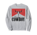 Bull Skull Hey There Cowboy Sweatshirt - Fun Novelty Design for Adults - T-Shirt, Sweatshirt, Hoodie