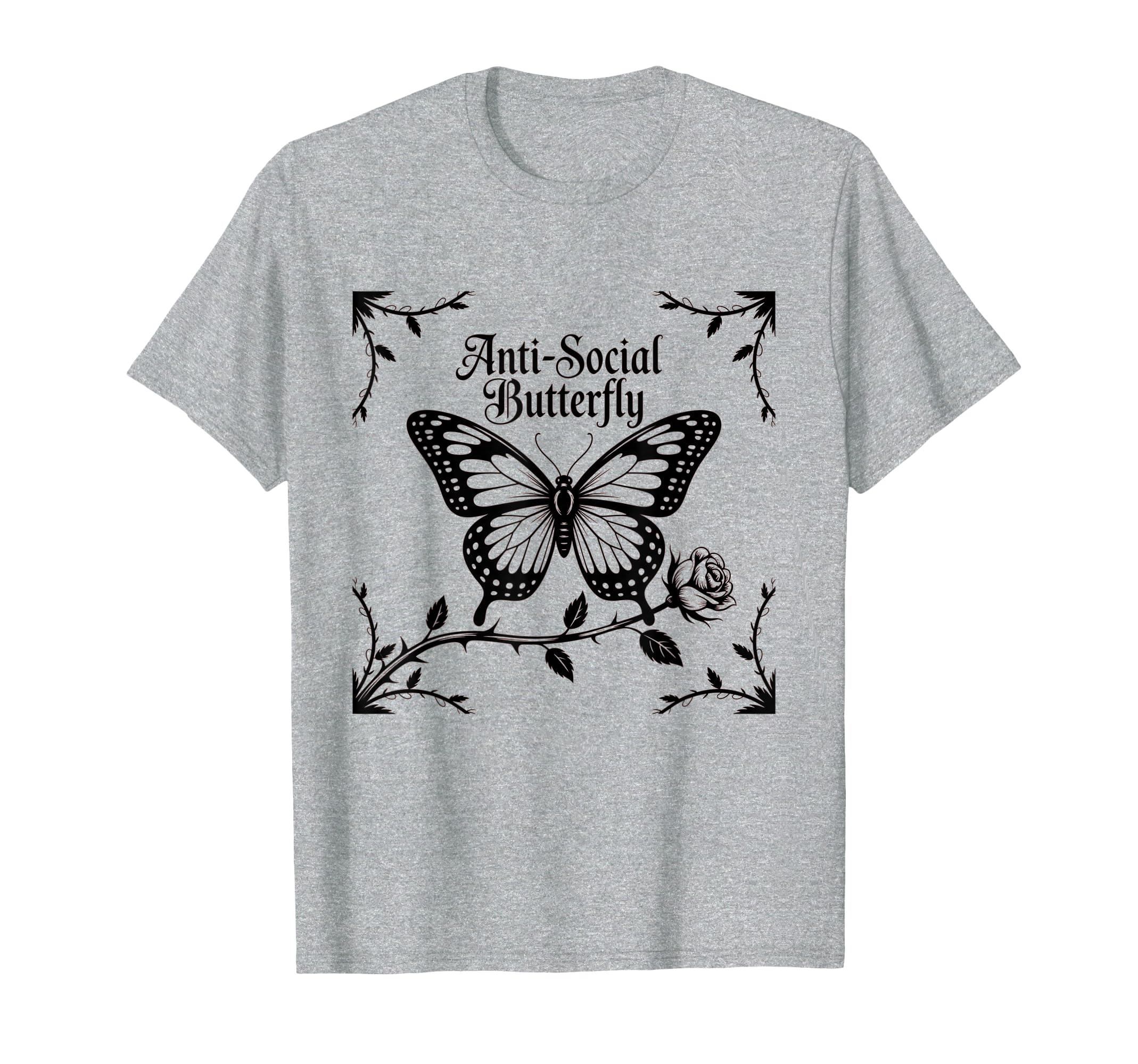 Gothic Aesthetic Antisocial Butterfly T-Shirt - Novelty Apparel for Adults - T-Shirt, Sweatshirt, Hoodie