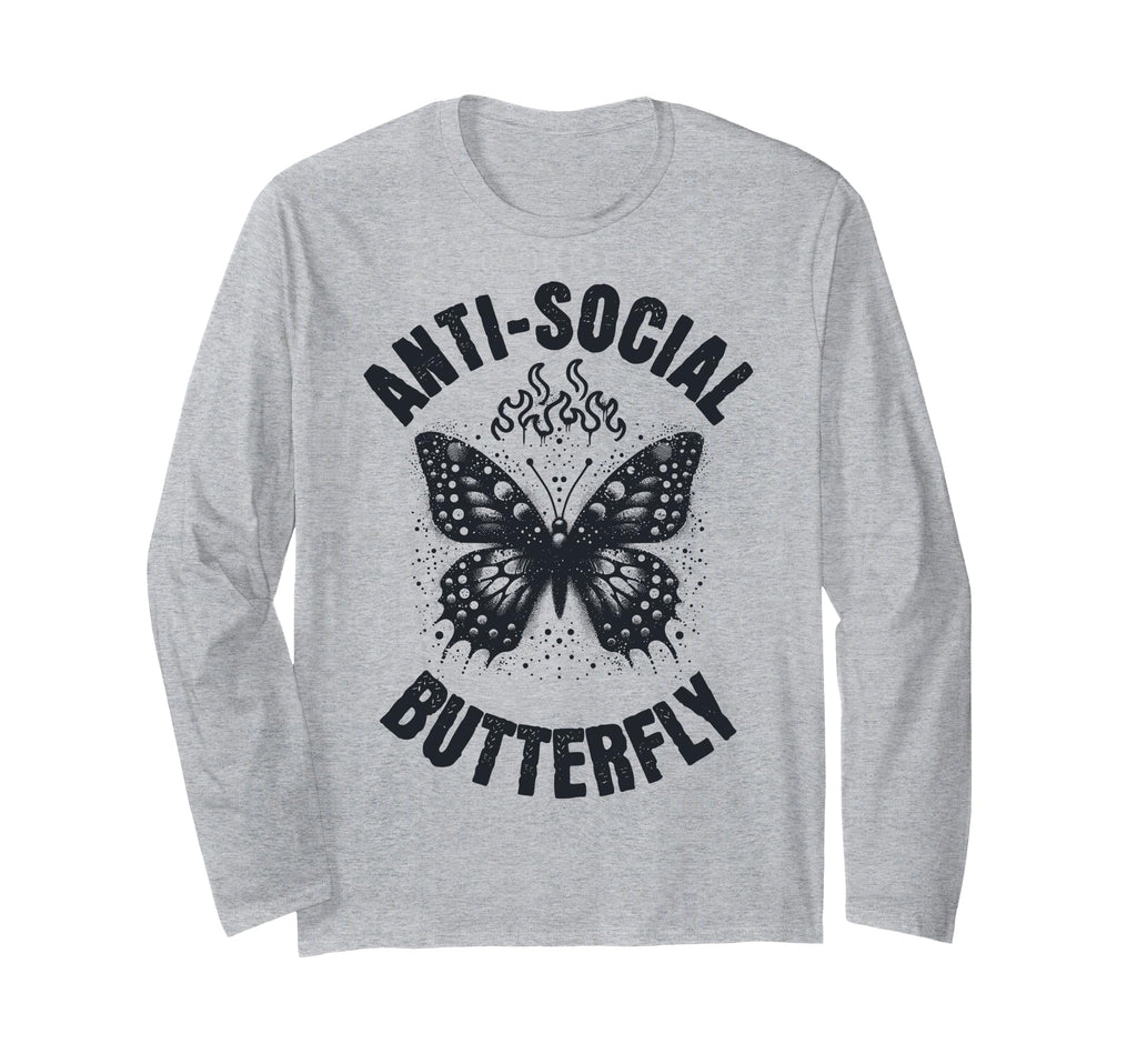 Anti Social Butterfly Funny Awkward T-Shirt - Aesthetic Graphic Men Women - T-Shirt, Sweatshirt, Hoodie