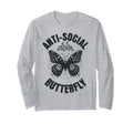 Anti Social Butterfly Funny Awkward T-Shirt - Aesthetic Graphic Men Women - T-Shirt, Sweatshirt, Hoodie