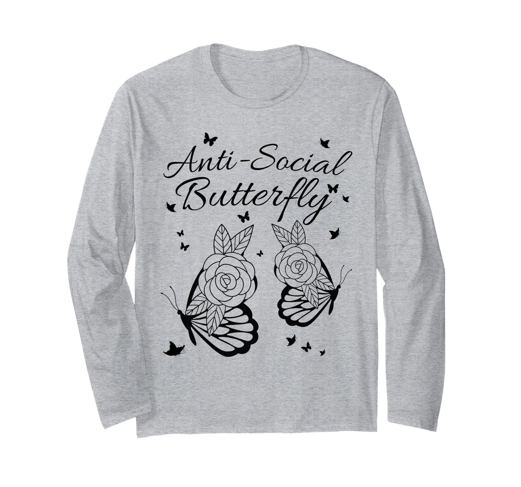 Anti Social Butterfly Simple Asymmetrical T-Shirt - Trendy Graphic Unisex - T-Shirt, Sweatshirt, Hoodie
