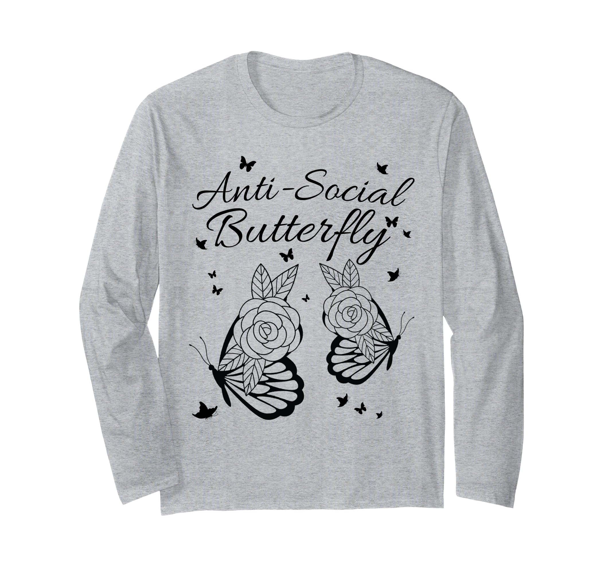 Anti Social Butterfly Simple Asymmetrical T-Shirt - Trendy Graphic Unisex - T-Shirt, Sweatshirt, Hoodie