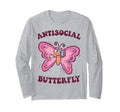 Groovy Anti Social Butterfly Ironic Funny T-Shirt - Custom Art Print Unisex - T-Shirt, Sweatshirt, Hoodie