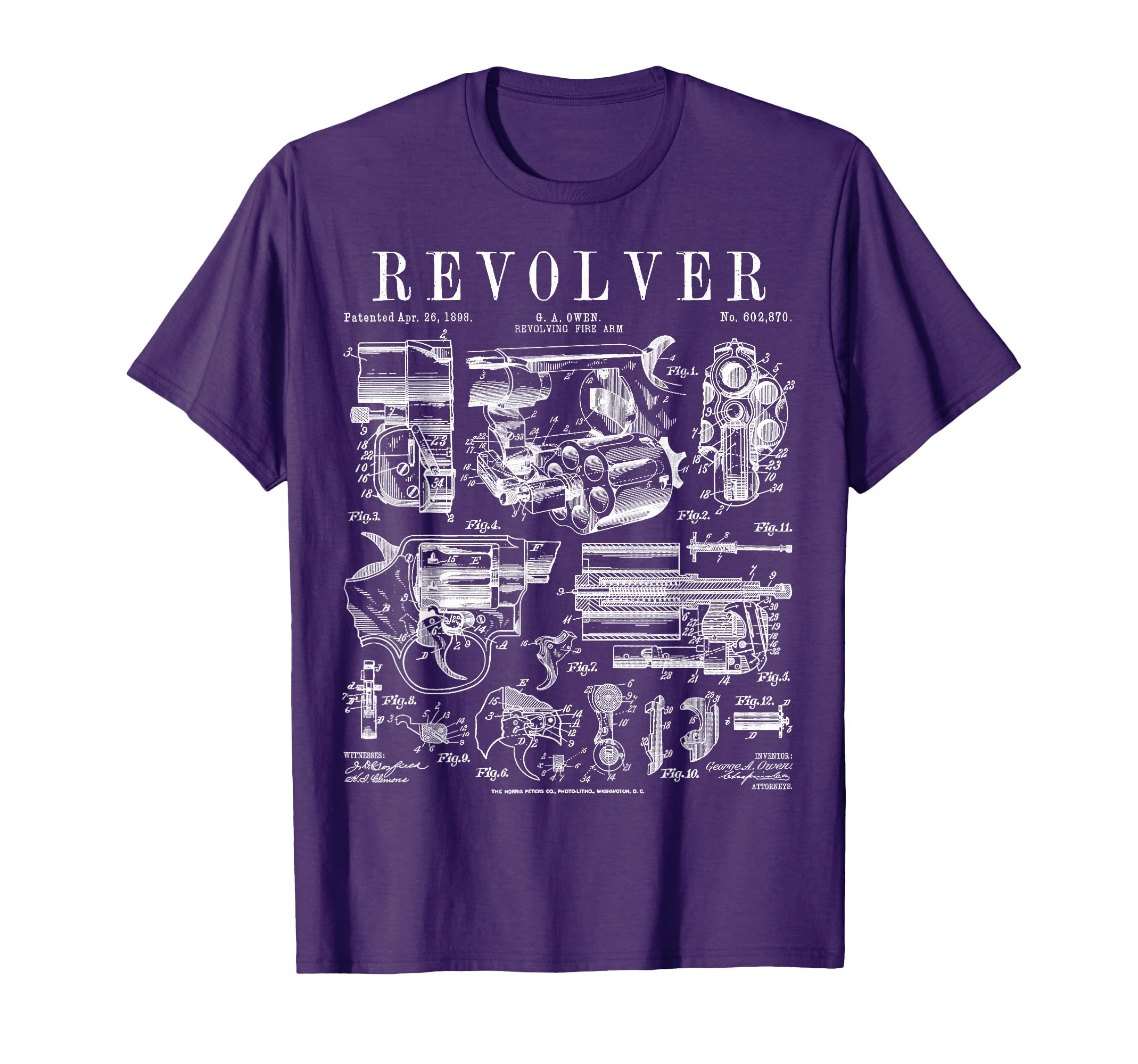 Revolver Handgun Revolving Firearm T-Shirt - Minimalist Print for Adults - T-Shirt, Sweatshirt, Hoodie