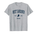 West Gardiner Maine Me Athletic Navy T-Shirt - Streetwear Style Unisex - T-Shirt, Sweatshirt, Hoodie