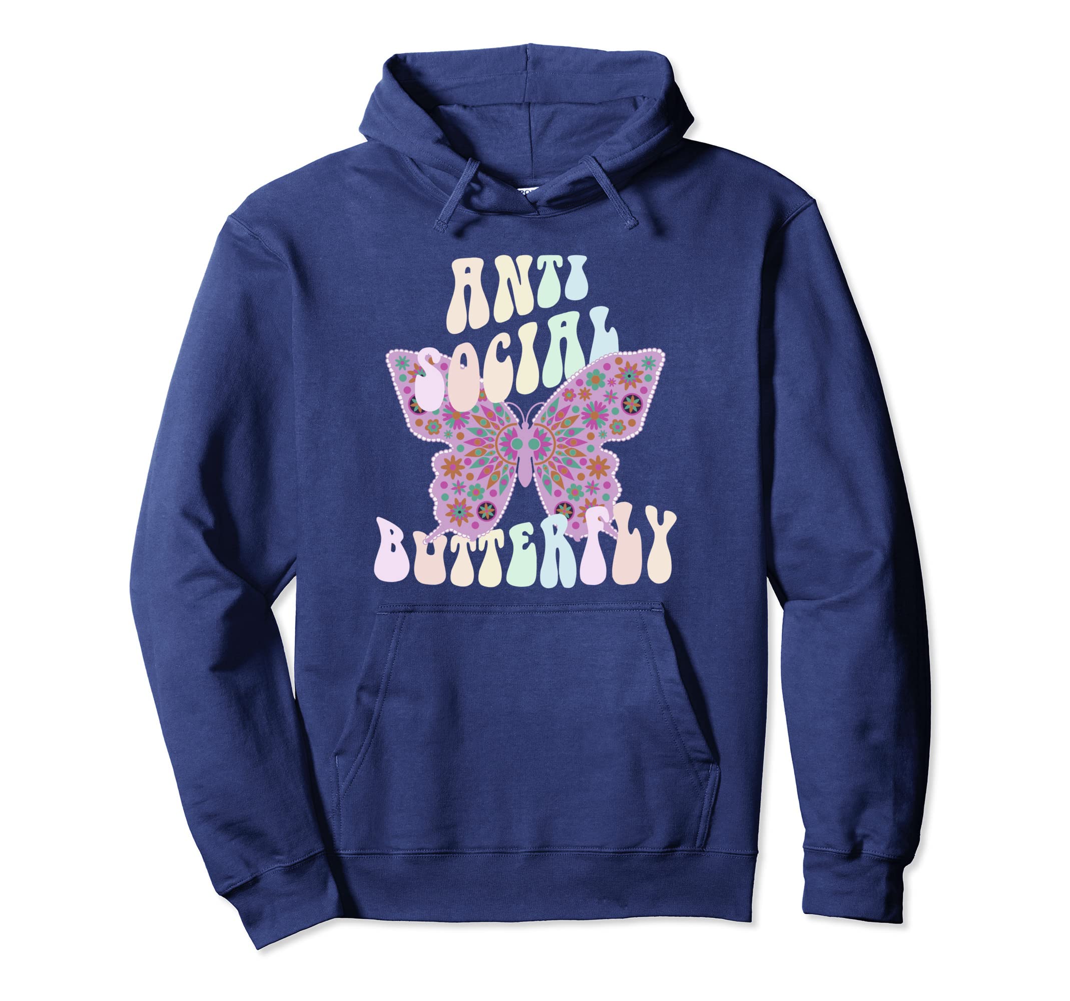 Funny Anti Social Butterfly Club Shy Hoodie - Unique Graphic Men Women - T-Shirt, Sweatshirt, Hoodie