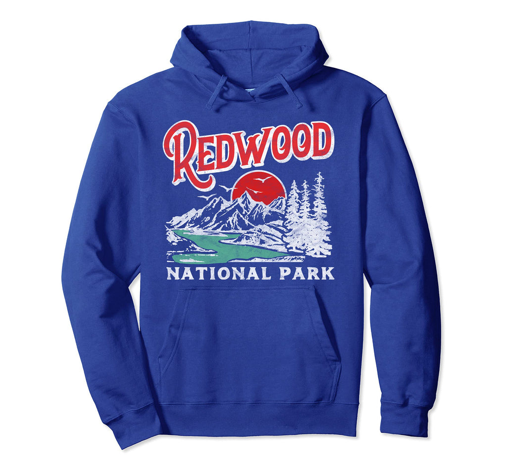 Redwood National Park Distressed 80S Hoodie - Trendy Graphic Unisex - T-Shirt, Sweatshirt, Hoodie