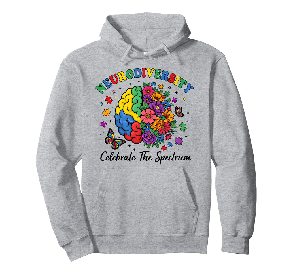 Neurodiversity Brain Autism Awareness Asd Hoodie - Unique Graphic Unisex - T-Shirt, Sweatshirt, Hoodie