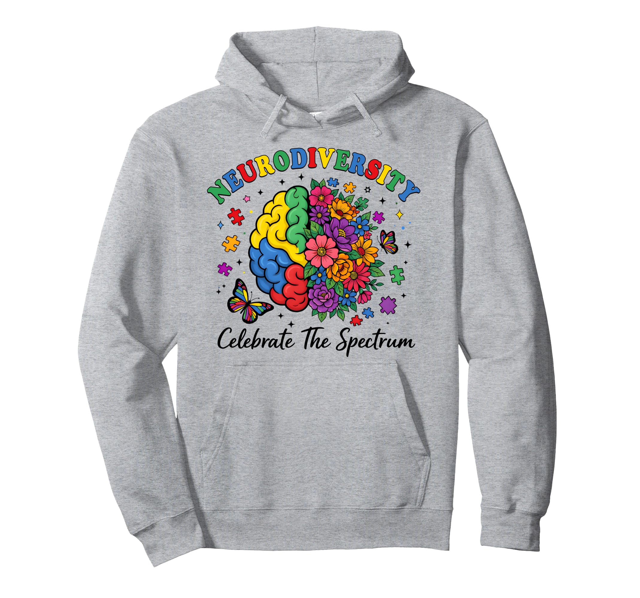 Neurodiversity Brain Autism Awareness Asd Hoodie - Unique Graphic Unisex - T-Shirt, Sweatshirt, Hoodie