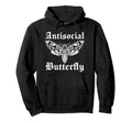 Antisocial Butterfly Introvert Skull Hoodie - Minimalist Print Unisex - T-Shirt, Sweatshirt, Hoodie