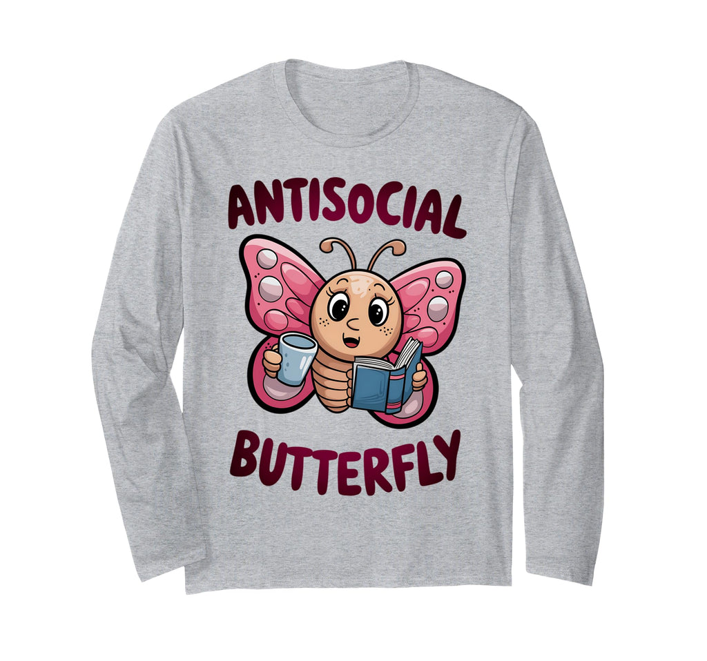Groovy Anti Social Butterfly Ironic Funny T-Shirt - Graphic Print Unisex - T-Shirt, Sweatshirt, Hoodie