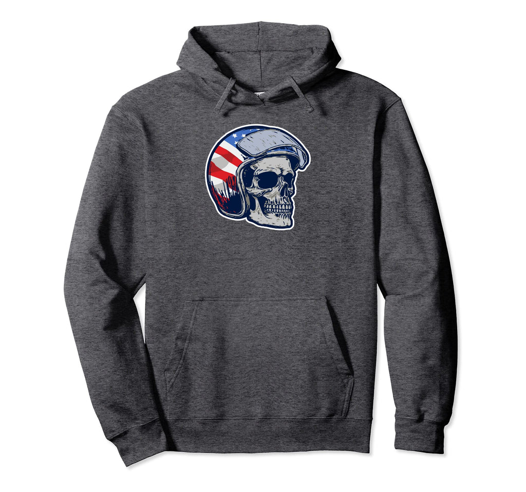 Skull Motorcycle Helmet Biker Hoodie - Custom Art Print Unisex - T-Shirt, Sweatshirt, Hoodie