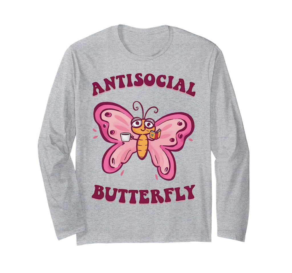 Groovy Anti Social Butterfly T-Shirt - Casual Everyday Wear for Adults - T-Shirt, Sweatshirt, Hoodie