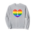 Rainbow Pride Sports Typography Heart Sweatshirt - Graphic Print Men Women - T-Shirt, Sweatshirt, Hoodie