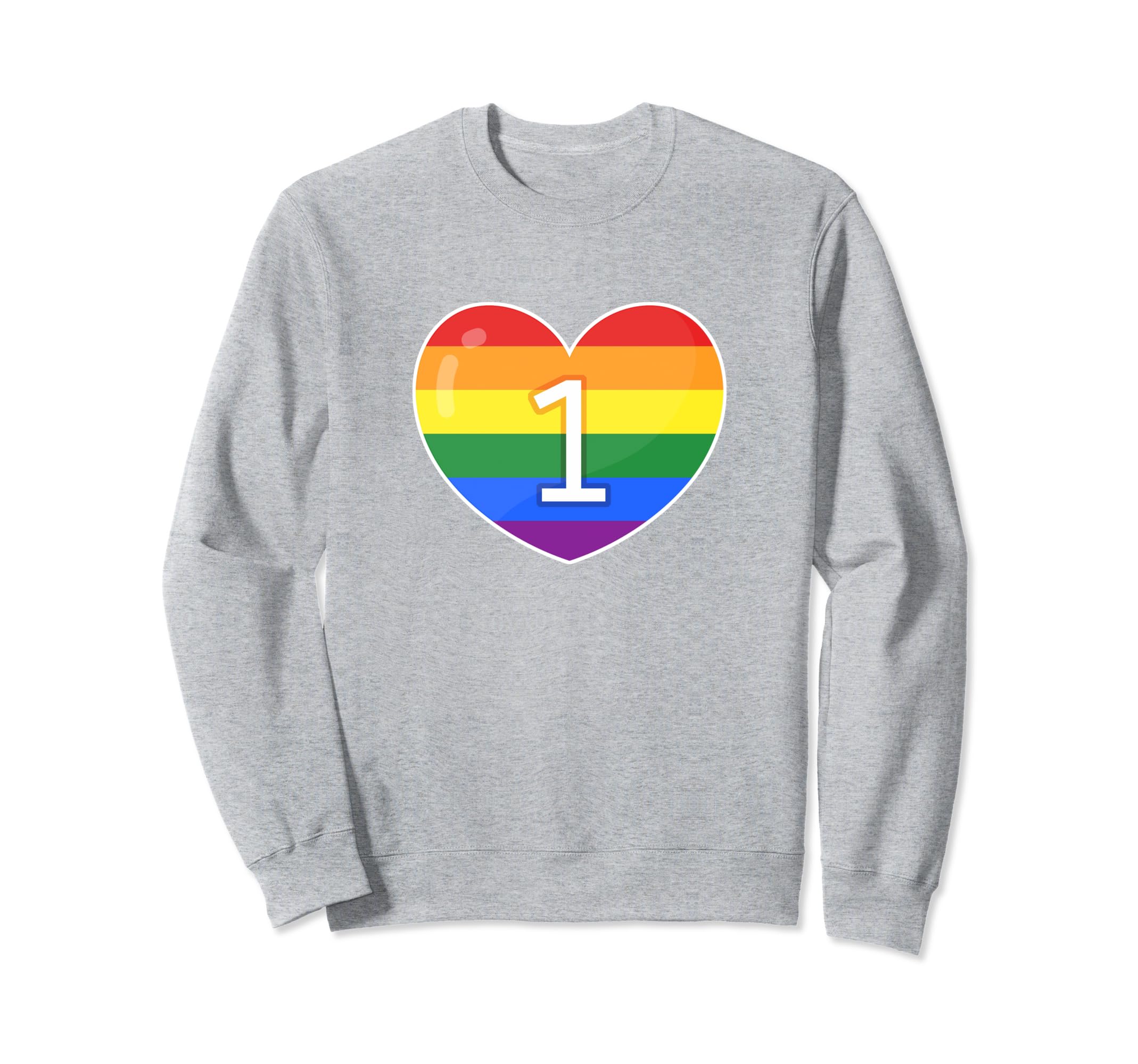 Rainbow Pride Sports Typography Heart Sweatshirt - Graphic Print Men Women - T-Shirt, Sweatshirt, Hoodie