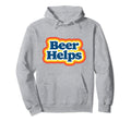 Beer Helps Funny 70S Typography Beer Hoodie - Trendy Graphic for Adults - T-Shirt, Sweatshirt, Hoodie