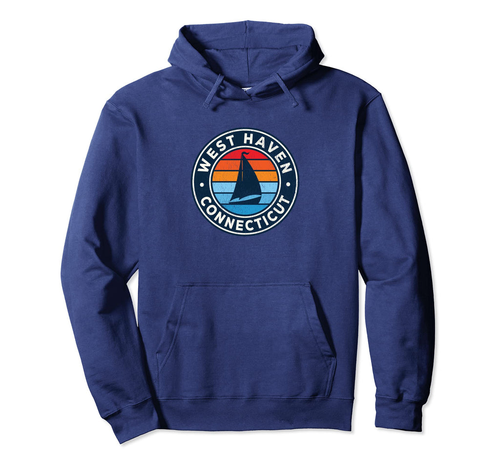 West Haven Connecticut Ct Sailboat 70S Hoodie - Graphic Print Unisex - T-Shirt, Sweatshirt, Hoodie
