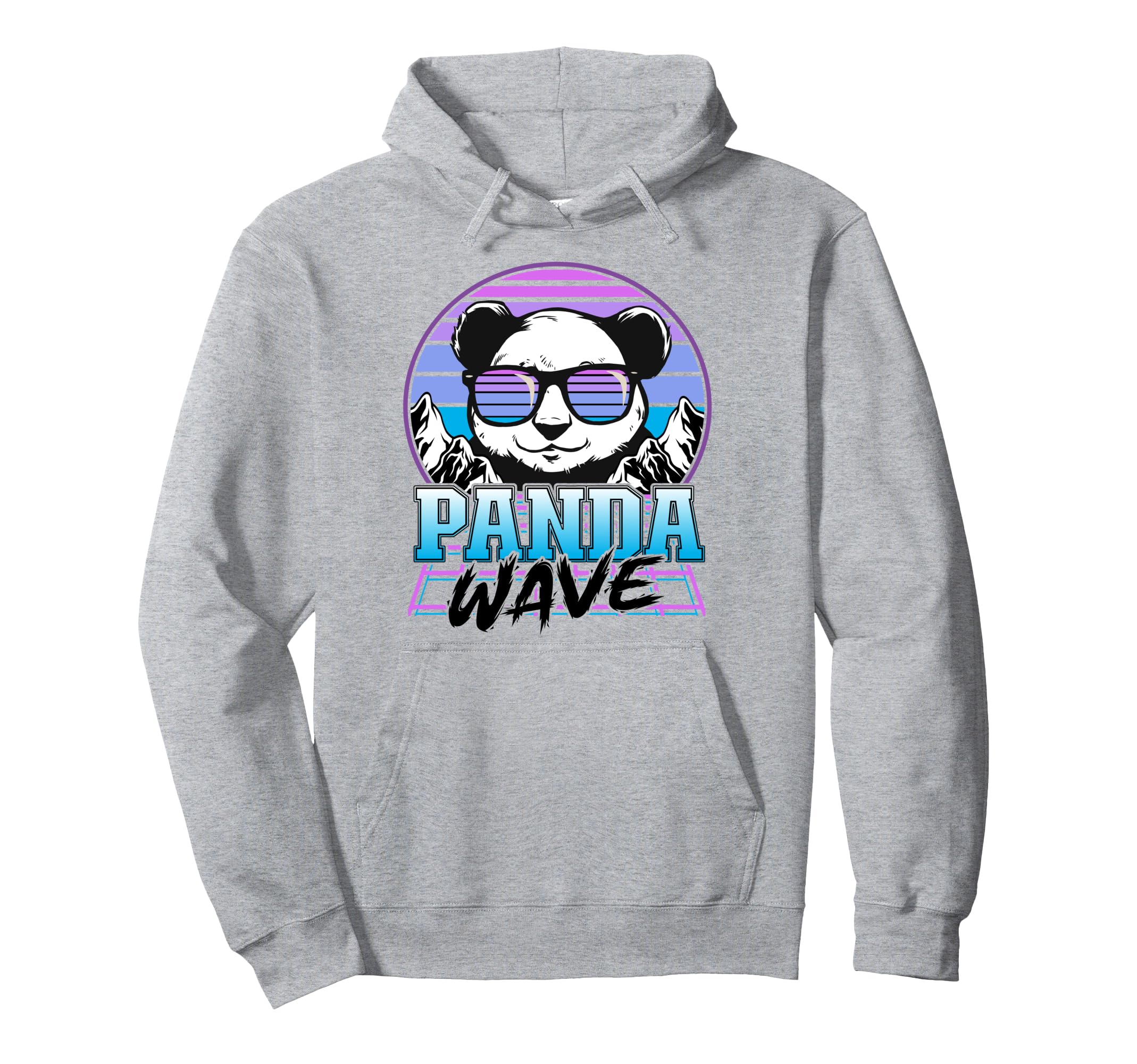 Panda Wave Synthwave Retrowave Sunset Hoodie - Aesthetic Graphic Men Women - T-Shirt, Sweatshirt, Hoodie