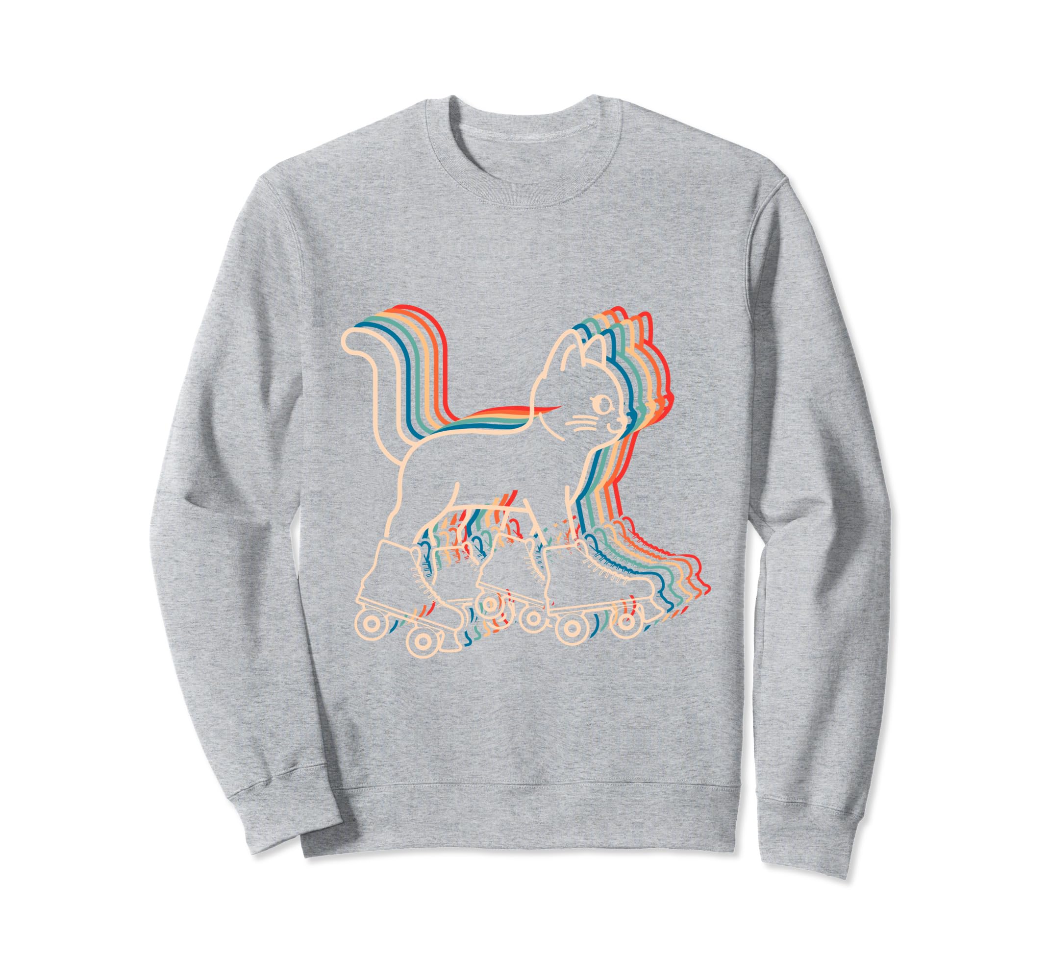 Cat Roller Skates Fun Skating Sweatshirt - Casual Everyday Wear Men Women - T-Shirt, Sweatshirt, Hoodie