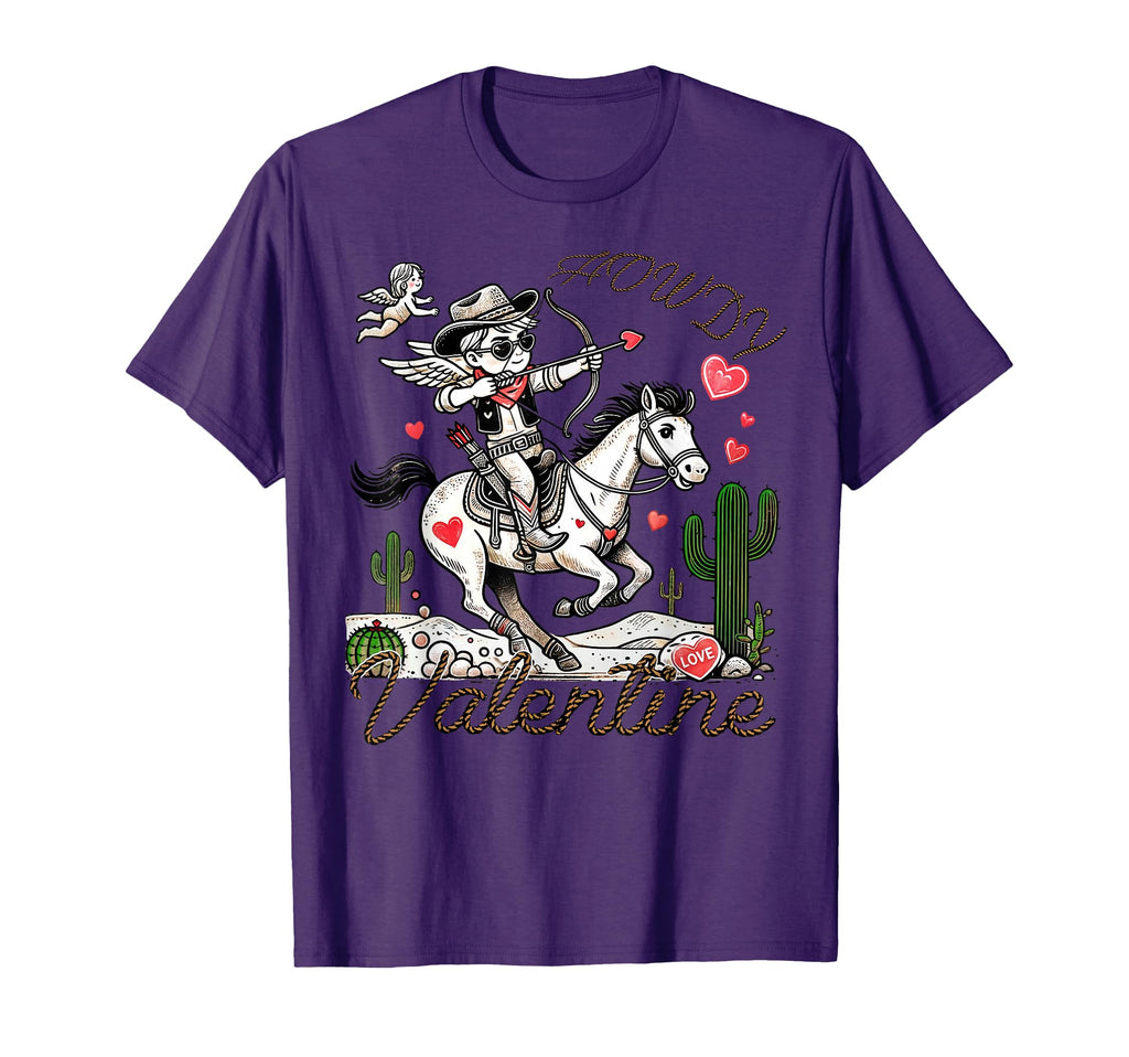 Cupid Valentines Day Western Howdy T-Shirt - Minimalist Print Men Women - T-Shirt, Sweatshirt, Hoodie