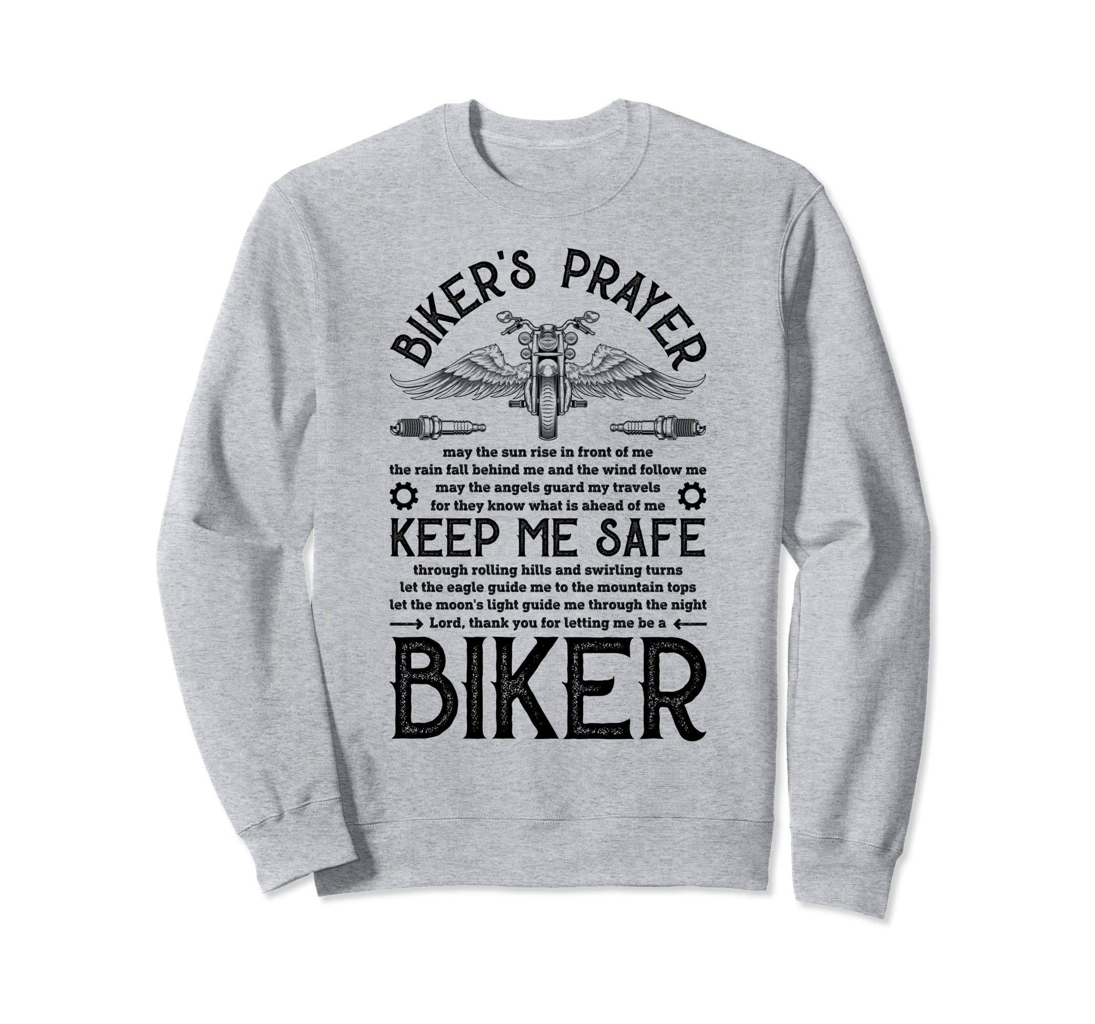 Bikers Prayer Motorcycle Biker Sweatshirt - Trendy Graphic for Adults - T-Shirt, Sweatshirt, Hoodie