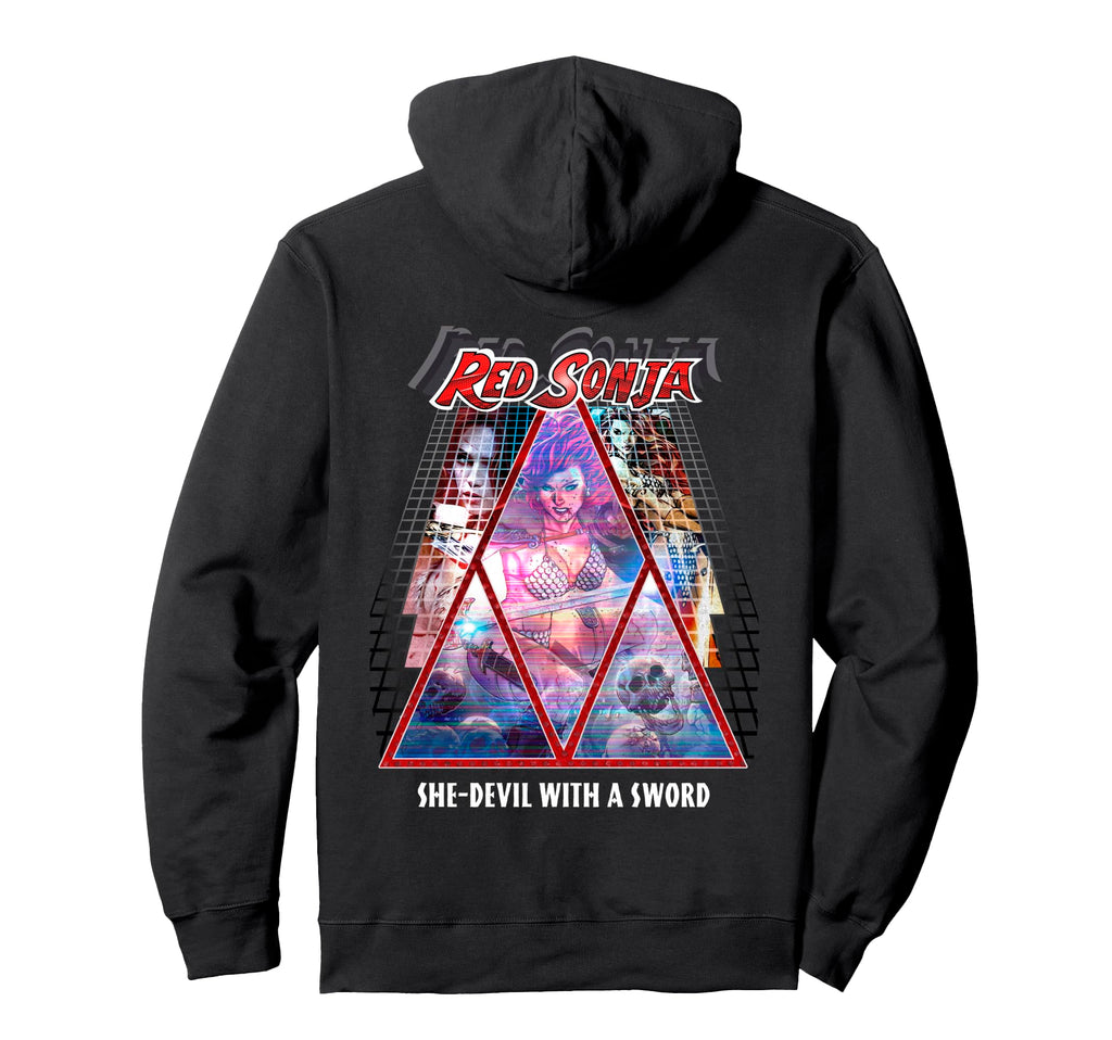 Red Sonja Synthwave Redhead Epic Hoodie - Custom Art Print Men Women - T-Shirt, Sweatshirt, Hoodie