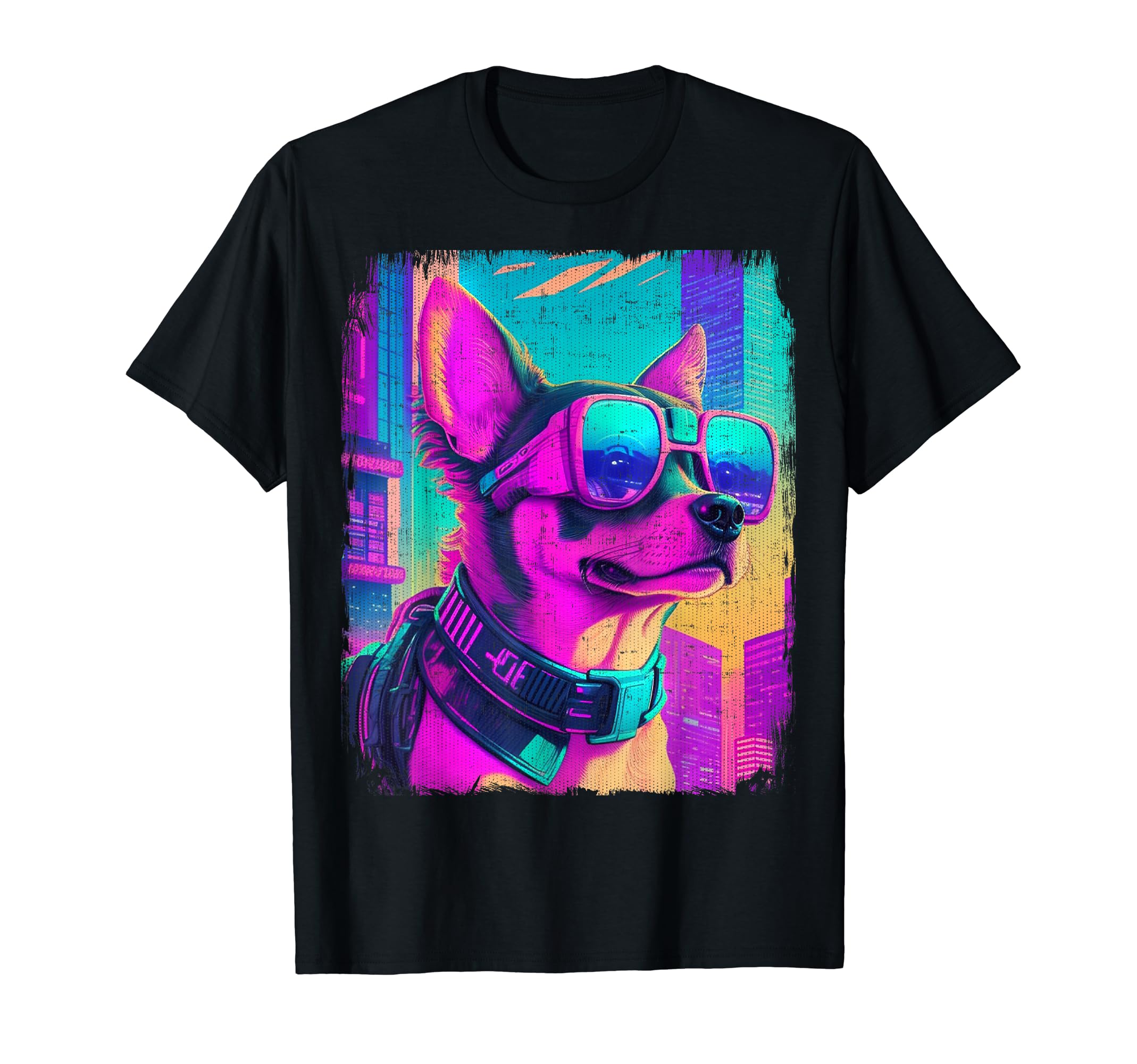 Chiweenie Dog Cyber Vaporwave 80S T-Shirt - Aesthetic Graphic Men Women - T-Shirt, Sweatshirt, Hoodie