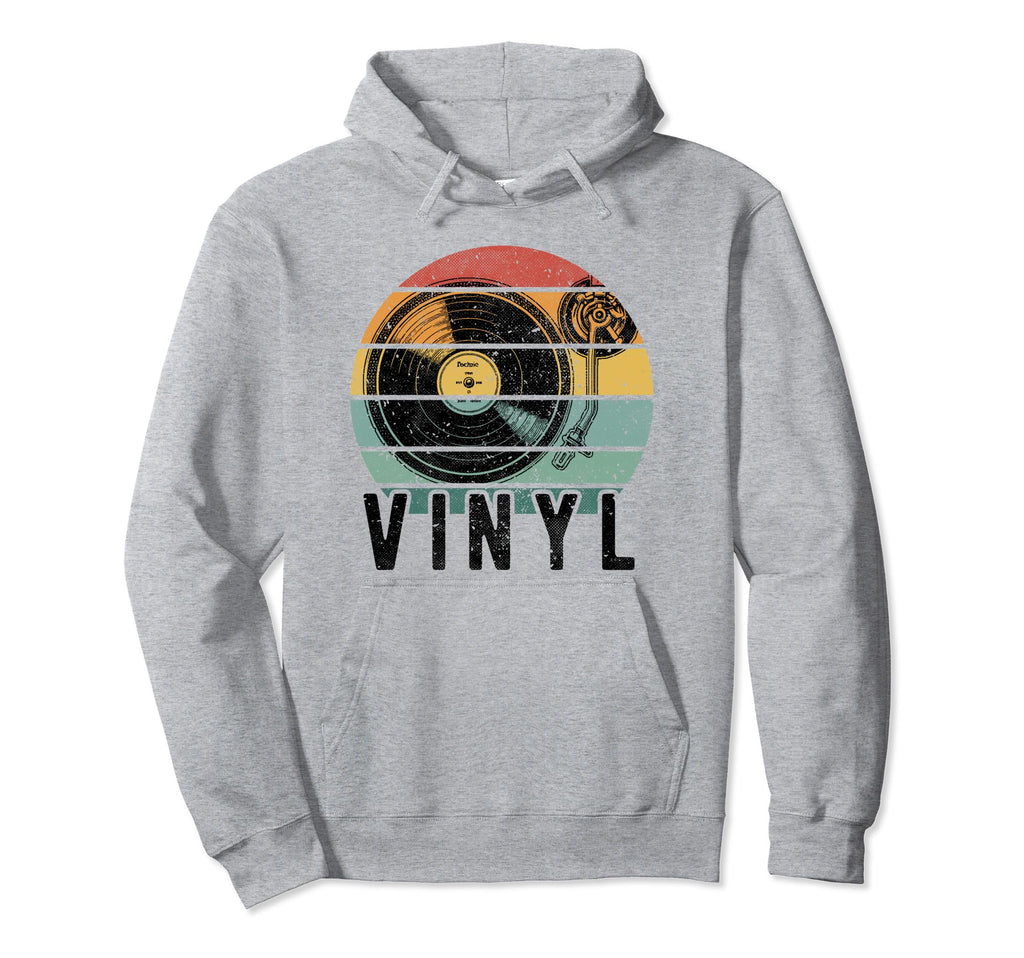 Vinyl Turntable Records Music Lp Dj Hoodie - Minimalist Print for Adults - T-Shirt, Sweatshirt, Hoodie