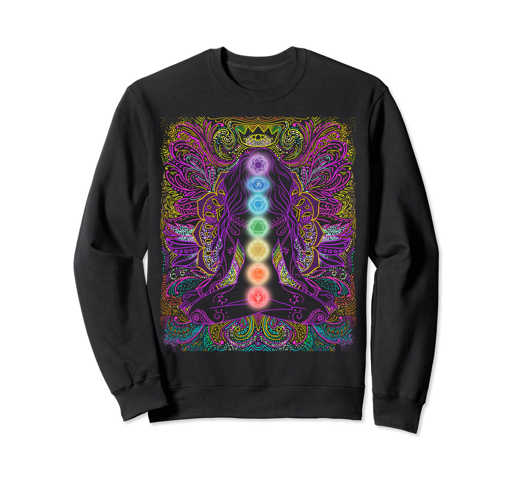Seven Chakras Yoga Meditation Yoga Sweatshirt - Unique Graphic for Adults - T-Shirt, Sweatshirt, Hoodie