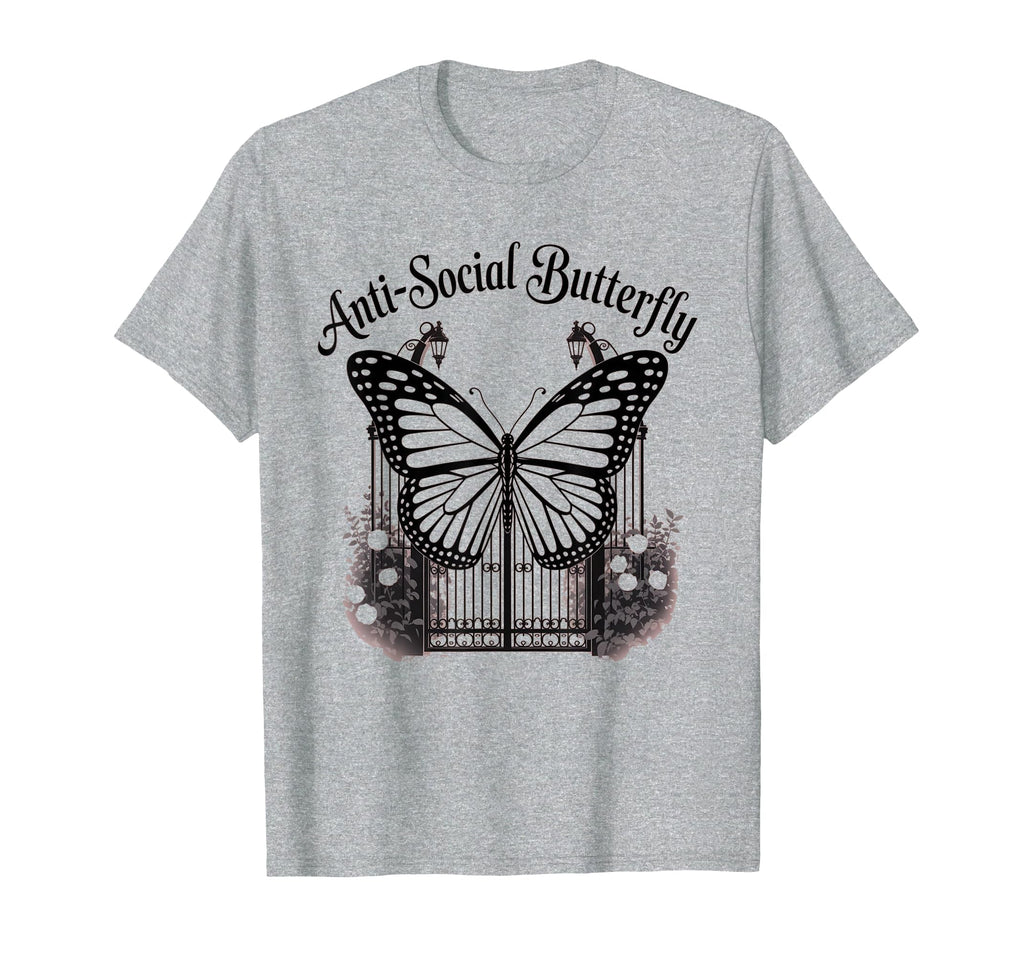 Antisocial Gothic Butterfly Aesthetic T-Shirt - Streetwear Style Unisex - T-Shirt, Sweatshirt, Hoodie