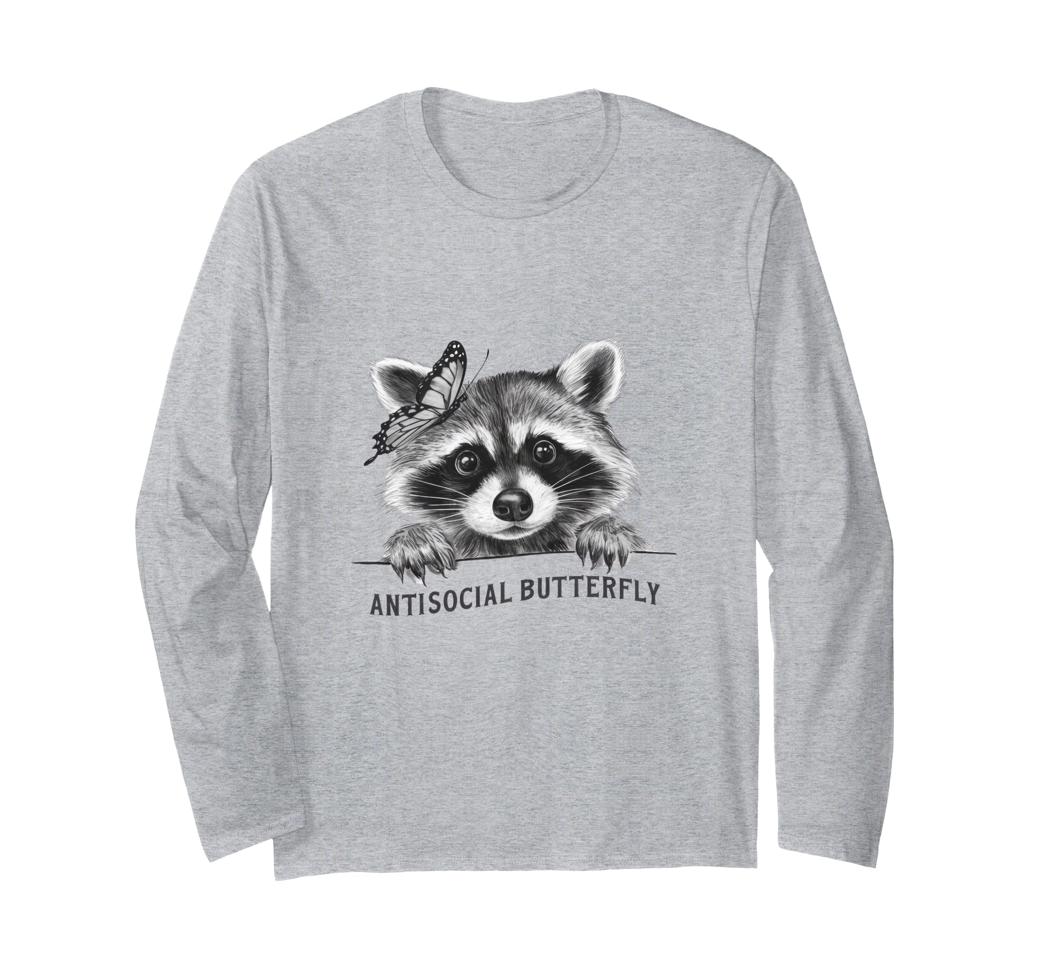 Antisocial Butterfly Raccoon And T-Shirt - Unique Graphic for Adults - T-Shirt, Sweatshirt, Hoodie