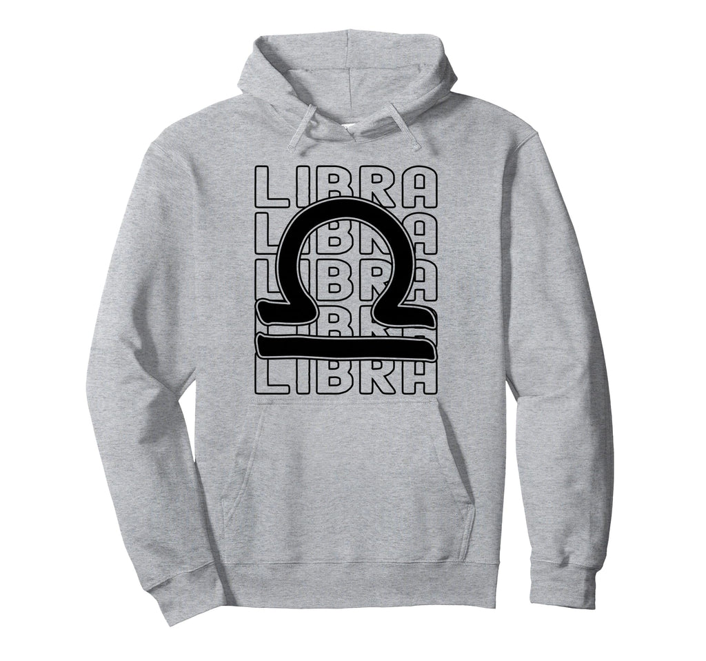 Libra Zodiac Sign Typography Astrology Hoodie - Novelty Apparel Men Women - T-Shirt, Sweatshirt, Hoodie