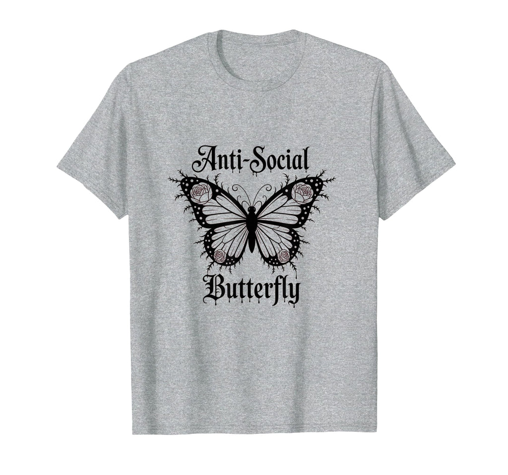 Antisocial Gothic Aesthetic Butterfly T-Shirt - Trendy Graphic for Adults - T-Shirt, Sweatshirt, Hoodie