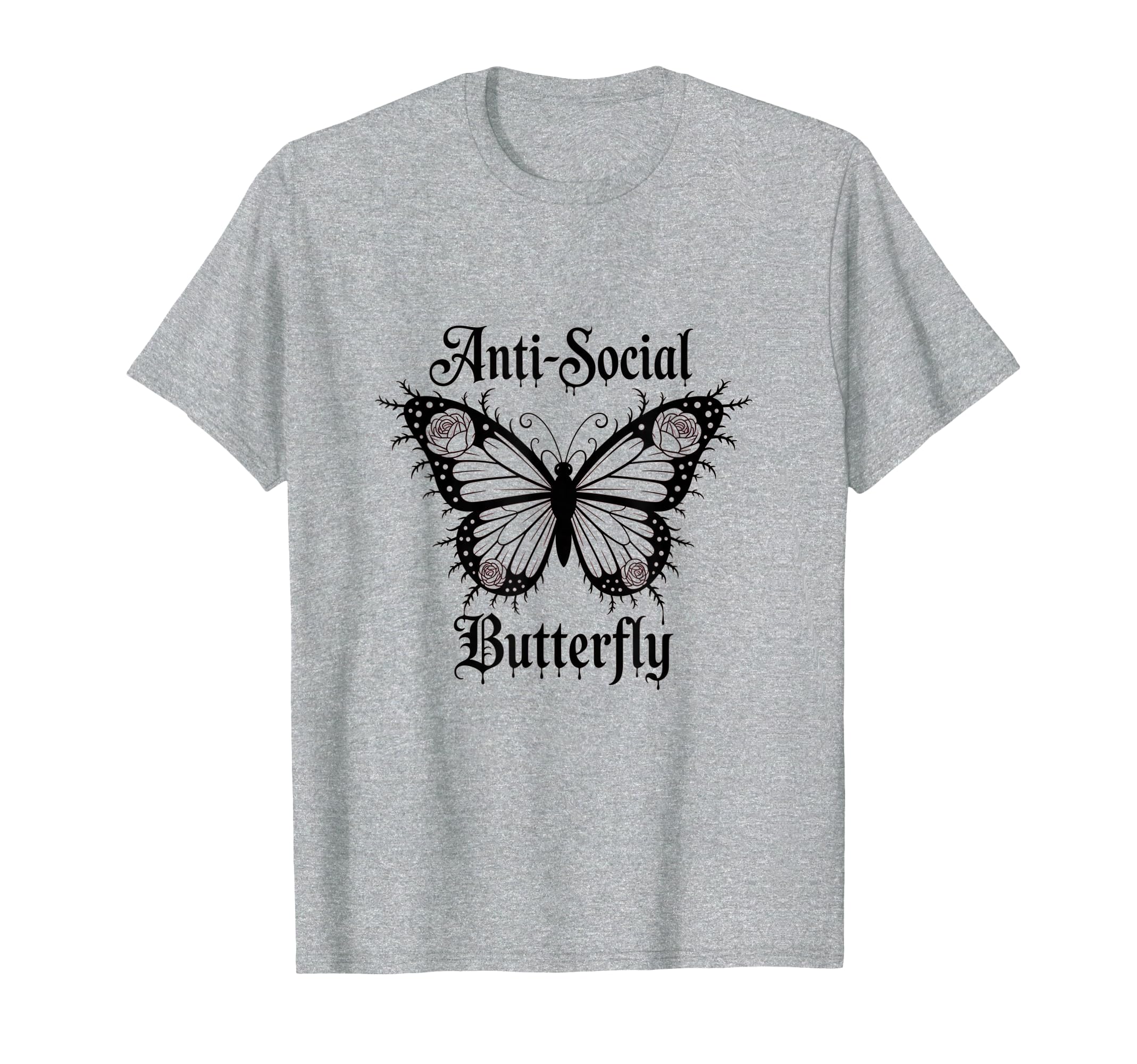 Antisocial Gothic Aesthetic Butterfly T-Shirt - Trendy Graphic for Adults - T-Shirt, Sweatshirt, Hoodie