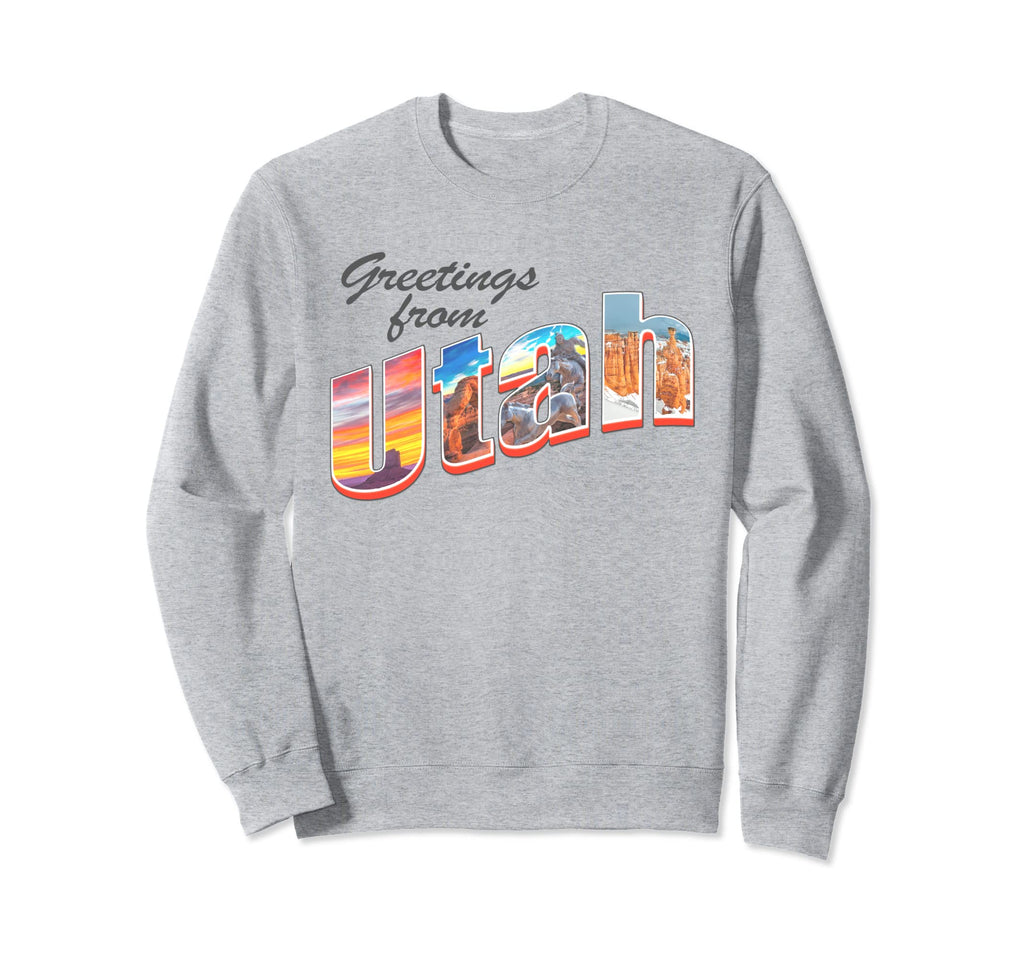 Greetings From Utah 50S Postcard Sweatshirt - Fun Novelty Design for Adults - T-Shirt, Sweatshirt, Hoodie